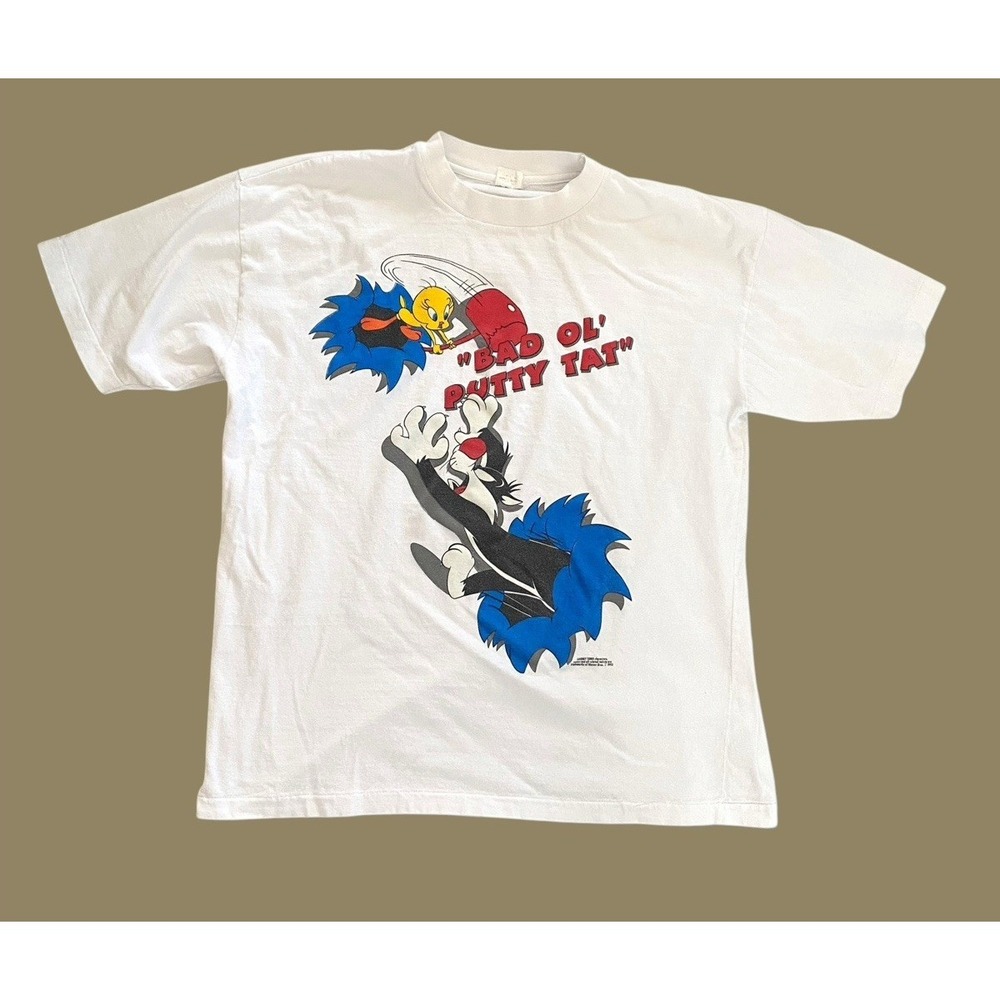 Vintage Looney Tunes 1993 Tweety Bird & Sylvester T Shirt Size XL Retro Cartoon